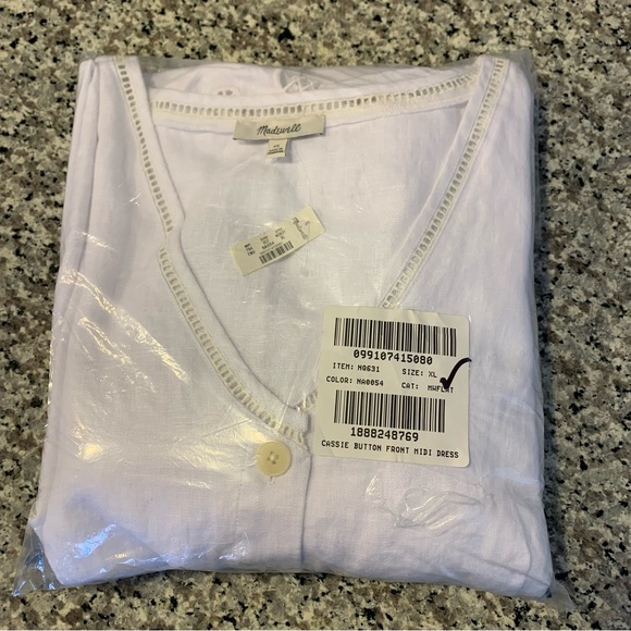 Madewell White Eyelet-Sleeve Midi Dress - Picture 6 of 9